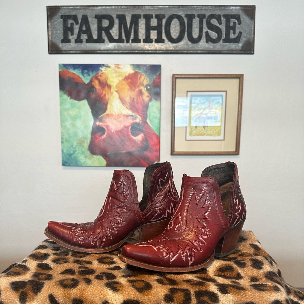 Ariat Red Ankle Booties